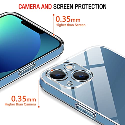 ivoler Funda Compatible con iPhone 6.1 Pulgadas Phone 13, con 3 Unidades Cristal Templado, Transparente Suave TPU Silicona Carcasa Protectora Anti-Choque Caso Delgada Anti-arañazos Case