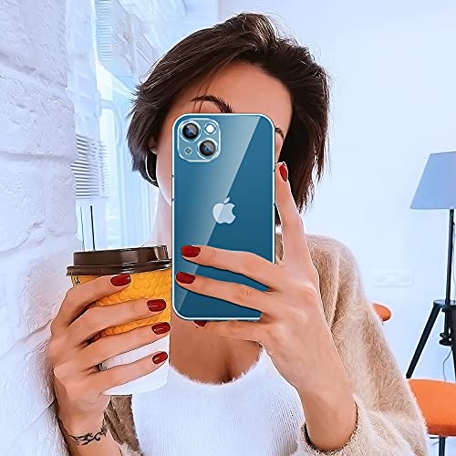 ivoler Funda Compatible con iPhone 6.1 Pulgadas Phone 13, con 3 Unidades Cristal Templado, Transparente Suave TPU Silicona Carcasa Protectora Anti-Choque Caso Delgada Anti-arañazos Case