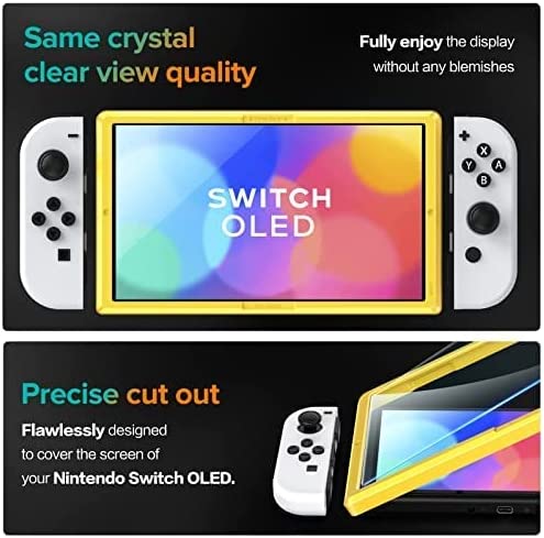 iVoler 4 Pezzi Pellicola Vetro Temperato Compatibile con Nintendo Switch OLED Modello 7 pollici Modello 2021