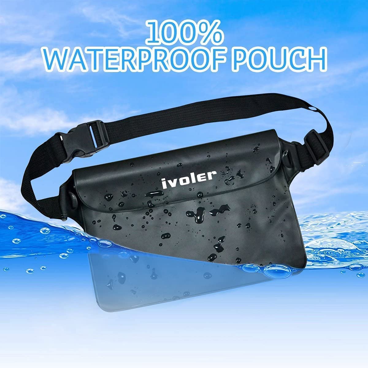 ivoler Waterproof Pouch Bag, 2 Pack Universal Waterproof Case Dry Bag for Beach