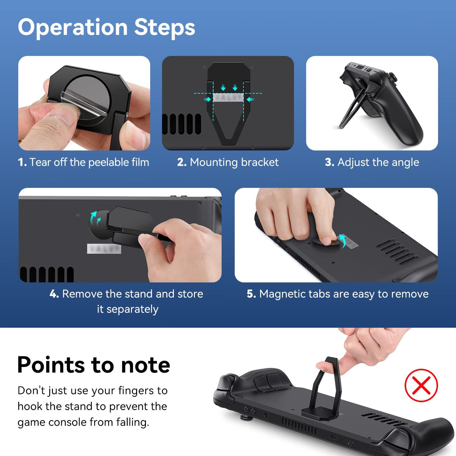 Detachable Magnetic Portable Stand for Steam Deck