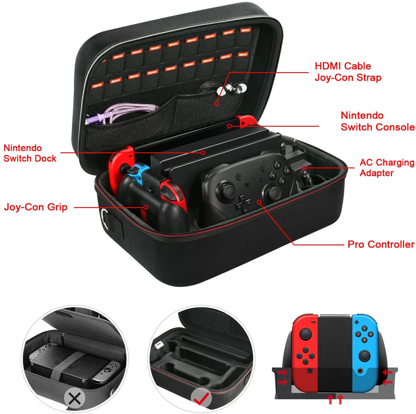 Nintendo switch console with carrying deals case and controller charging dock