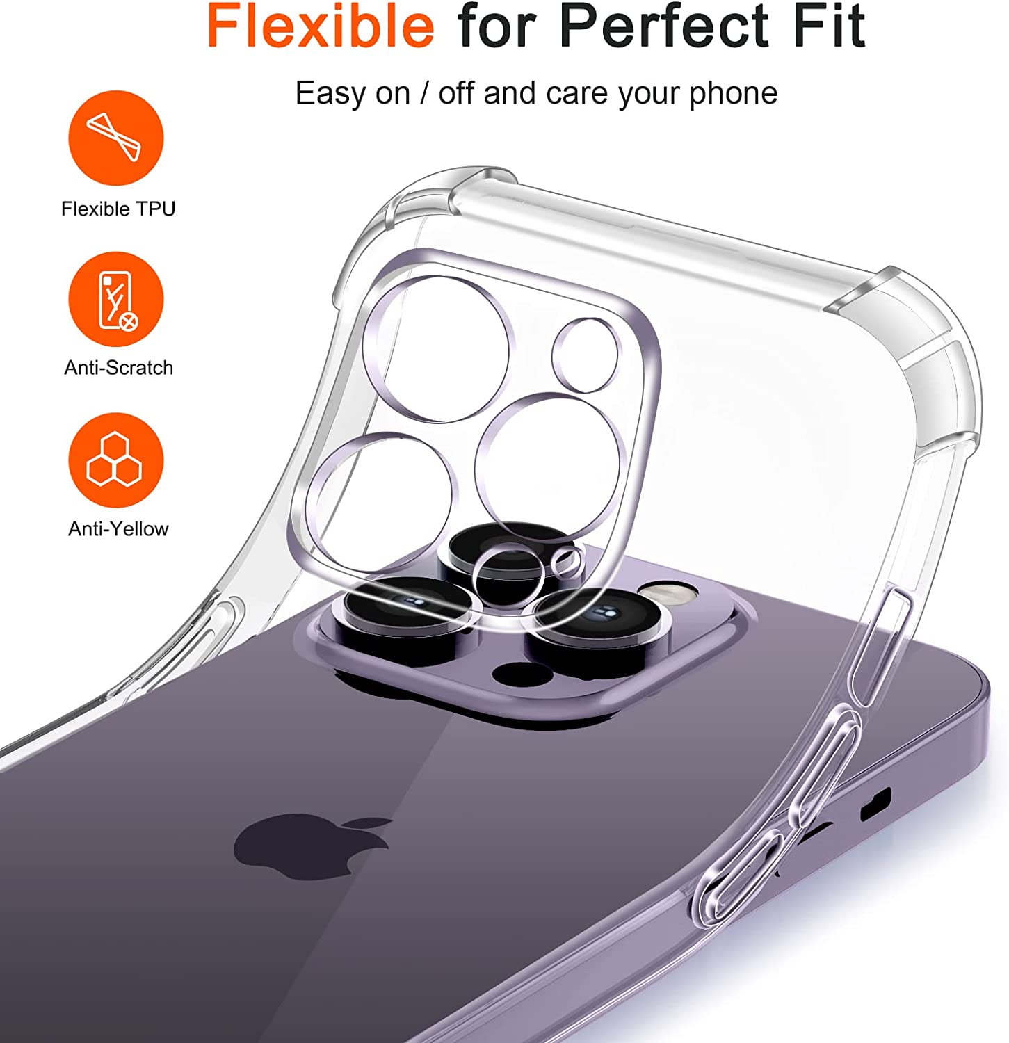 ivoler 4 in 1 Funda para iPhone 14 Pro MAX 6.7 Pulgadas con 3 Piezas Cristal Templado