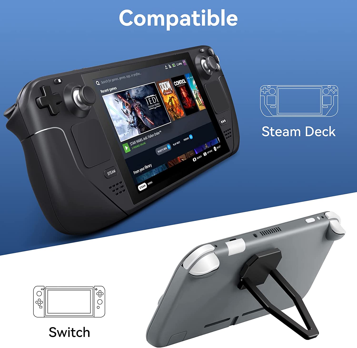 Detachable Magnetic Portable Stand for Steam Deck