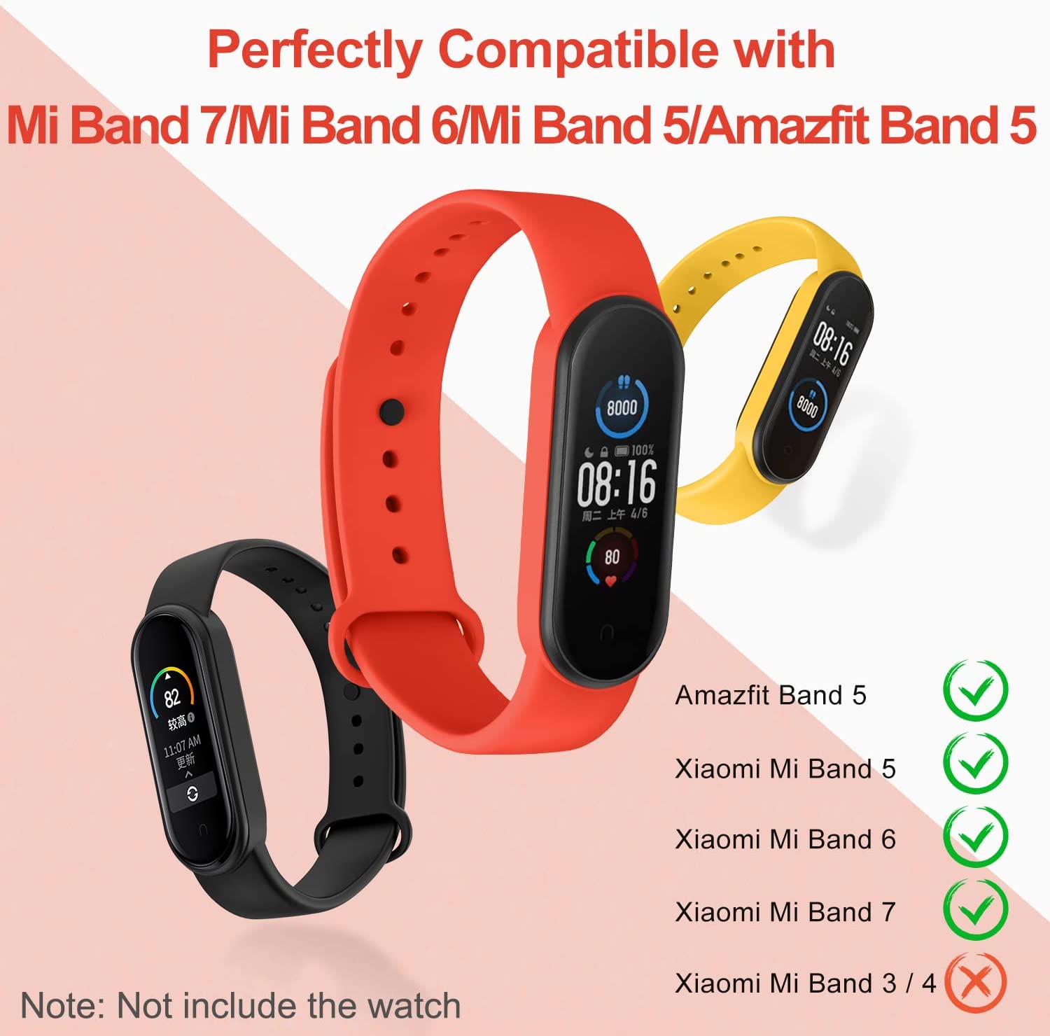 ivoler 16 Piezas Correas por Mi Band 7/6/6 NFC/5/Amazfit Band 5