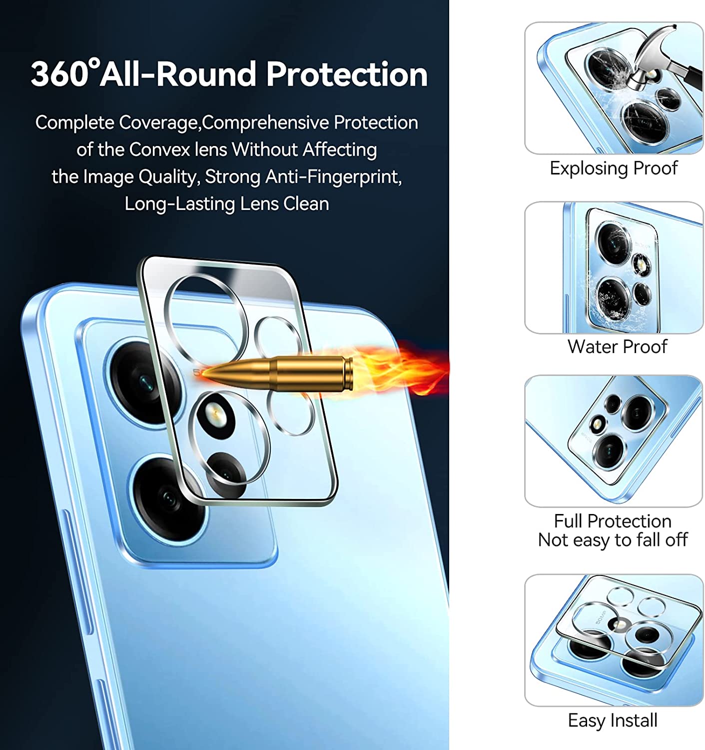 ivoler 3 Piezas Protector Pantalla para Xiaomi Redmi Note 12 4G (No para Redmi  Note 12